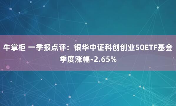 牛掌柜 一季报点评：银华中证科创创业50ETF基金季度涨幅-2.65%